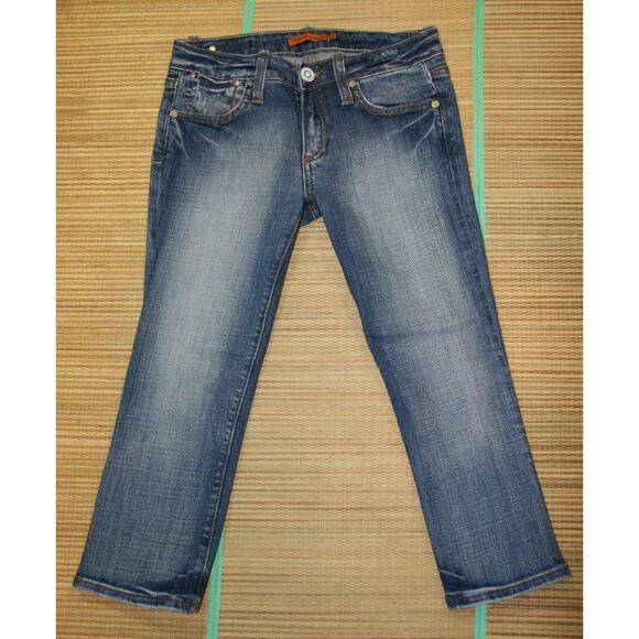 VIGOSS Flap Pocket Distressed crop Jean Capri 3 28 - Picture 3 of 6